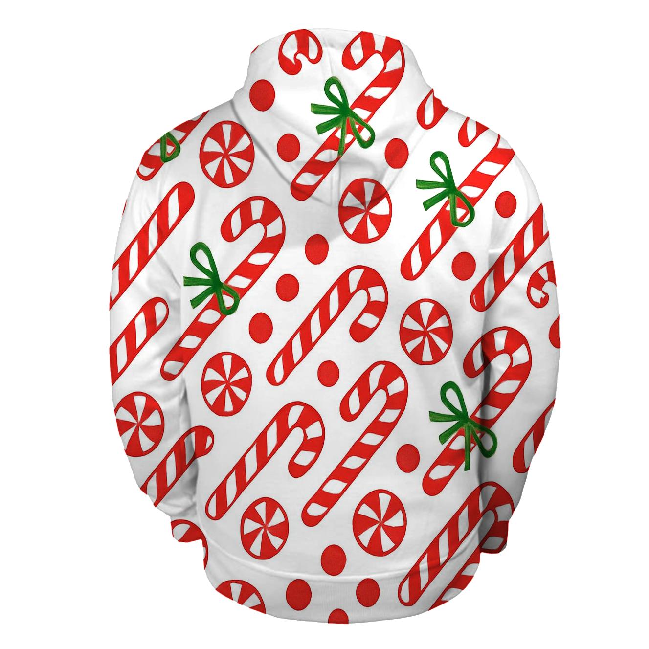 Candy Cane Diagonal Stripe Weave On White Background graphic hoodies