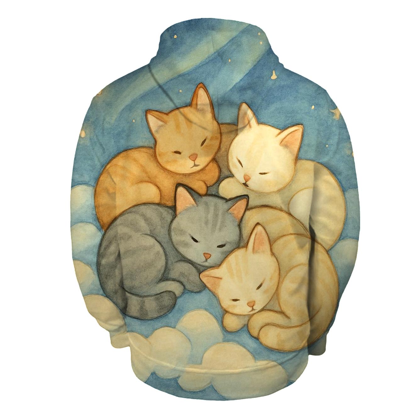 Cloud Quilt Stargazer Cats lightweight hoodies