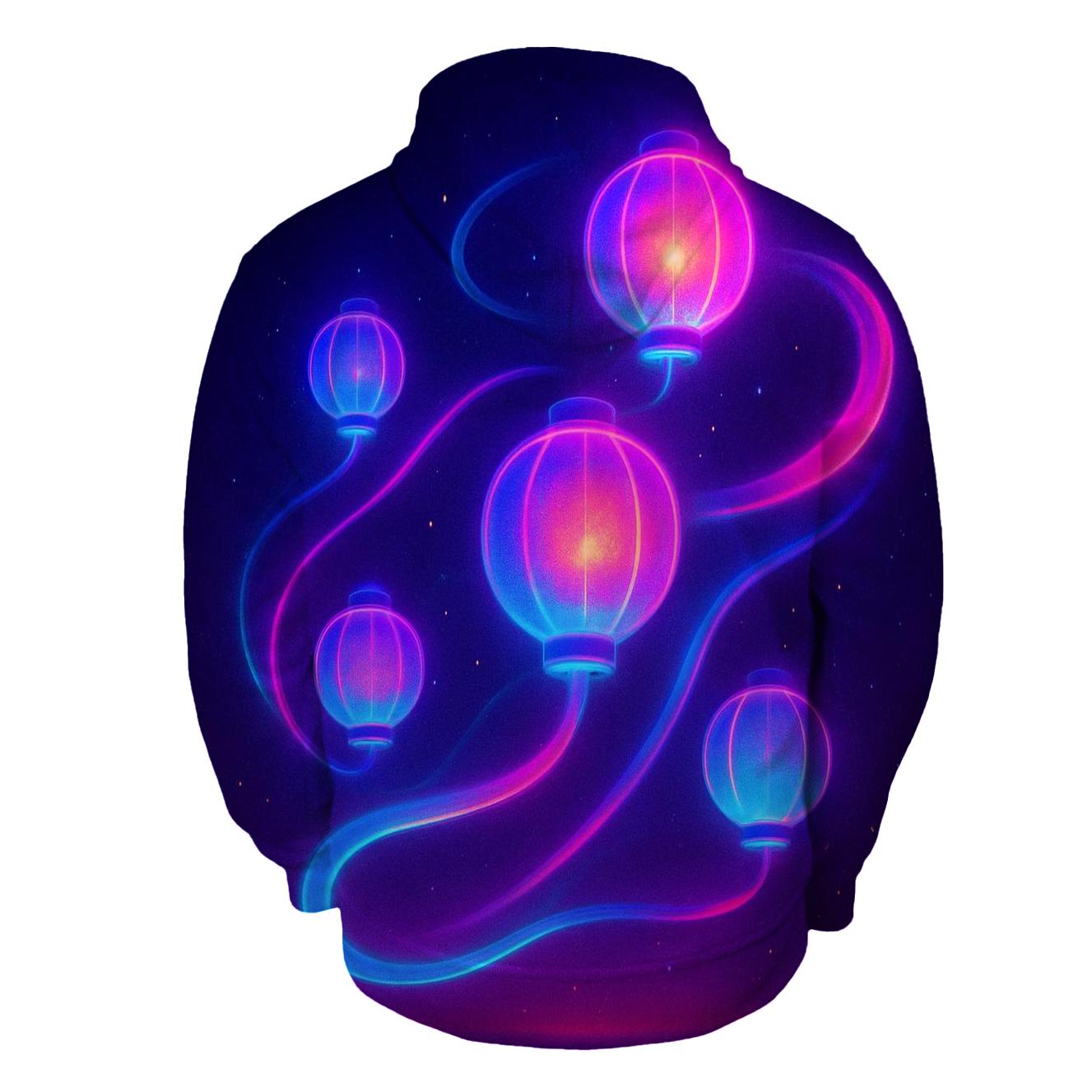 Neon Orbit Lantern Field hoodies fashion