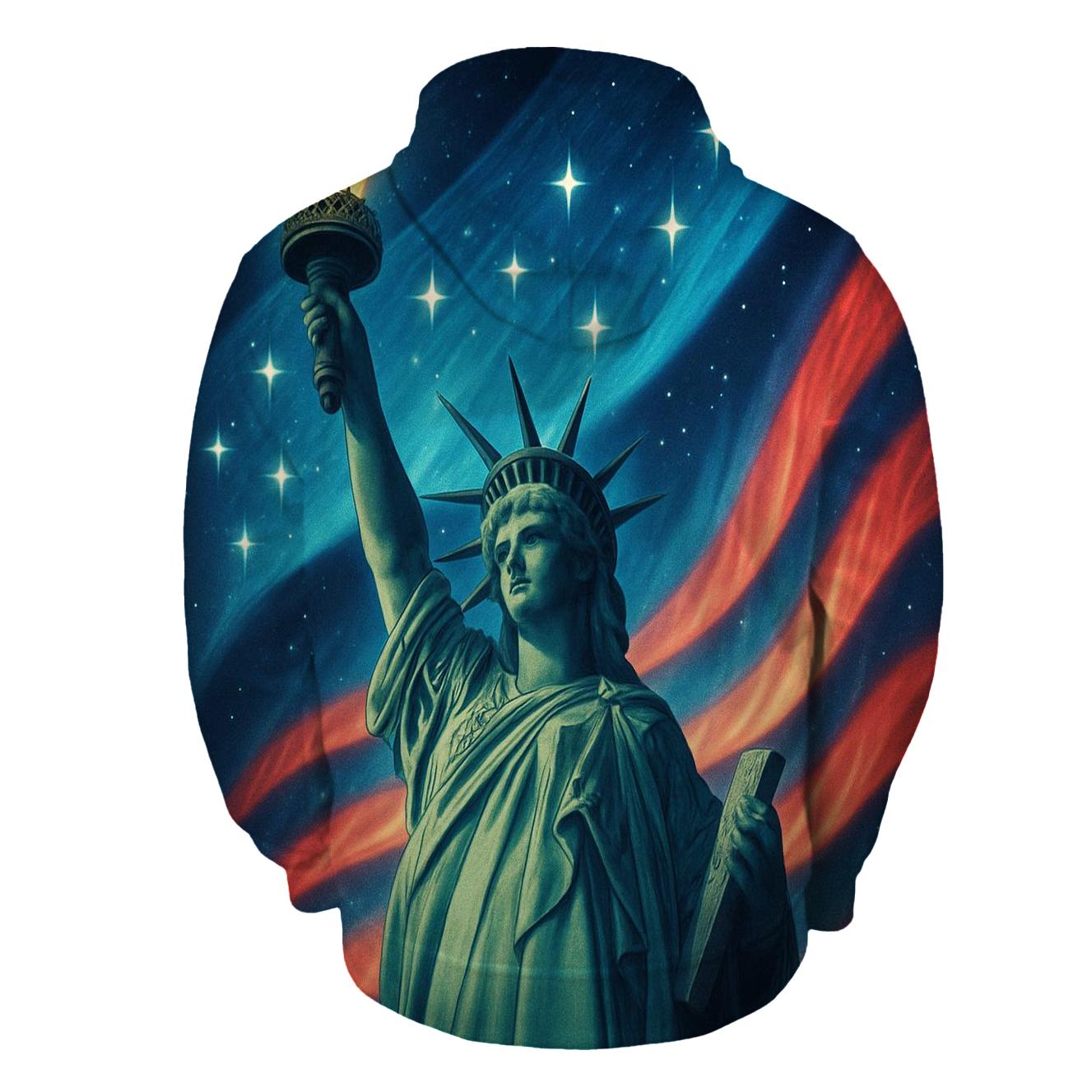 Liberty Torch Aurora Flag lightweight hoodies