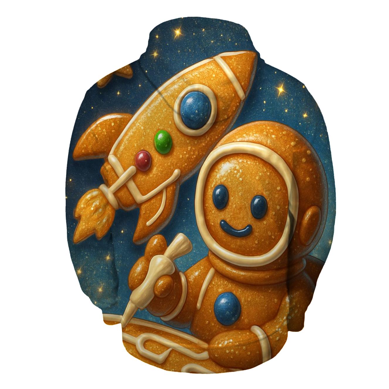 Gingerbread Astronaut Building A Cookie Rocket pullover hoodies