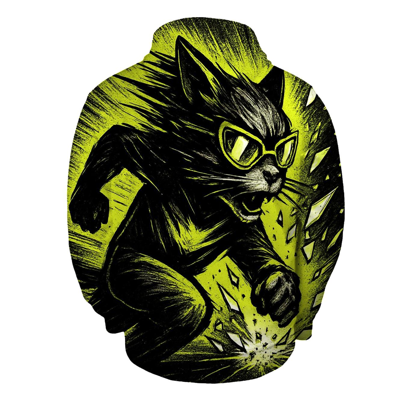 Shattered Glass Street Racer Cat hoodie designs