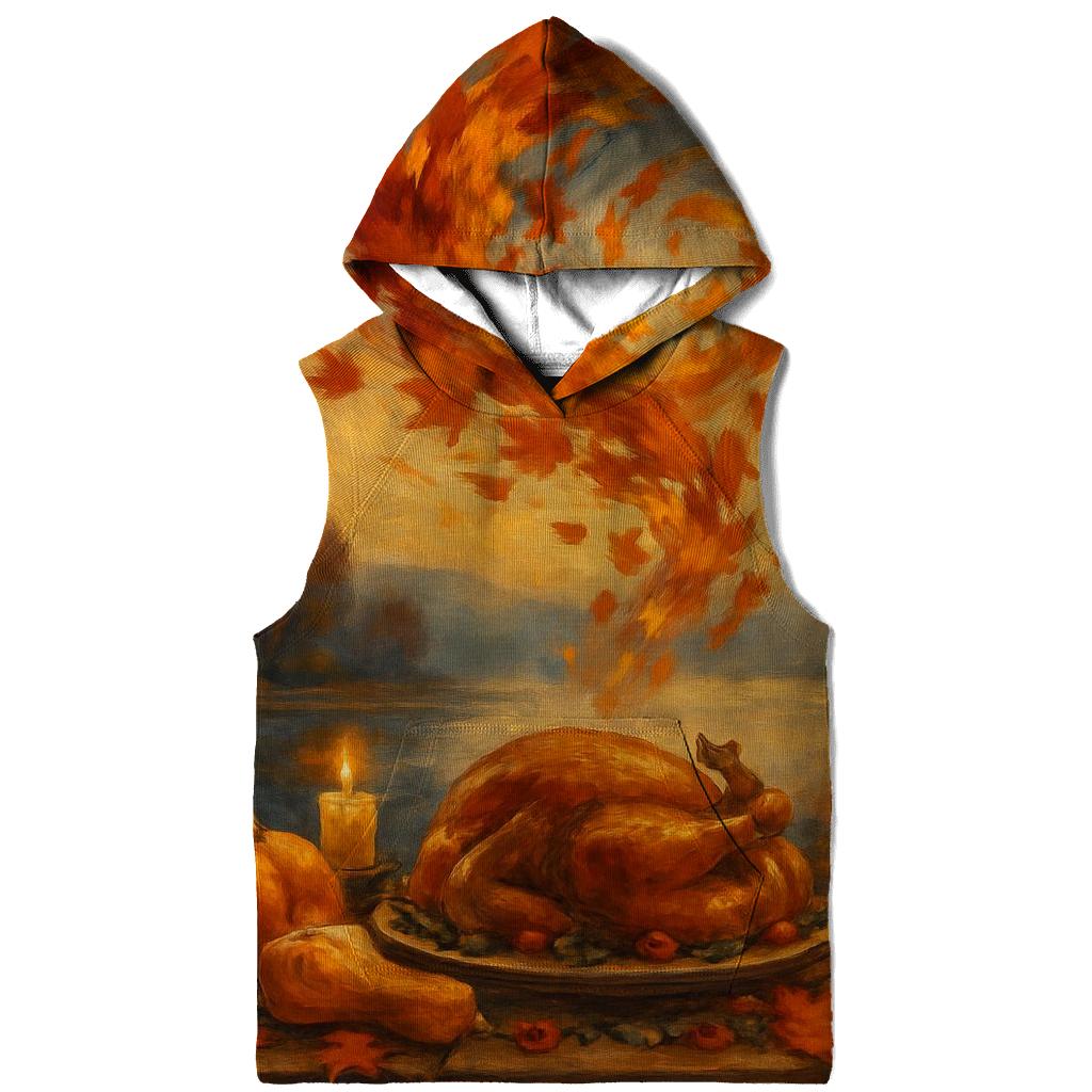 Maple Leaf Sky Swirl Over Feast Table premium hoodies