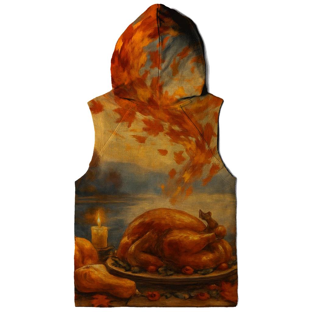 Maple Leaf Sky Swirl Over Feast Table premium hoodies