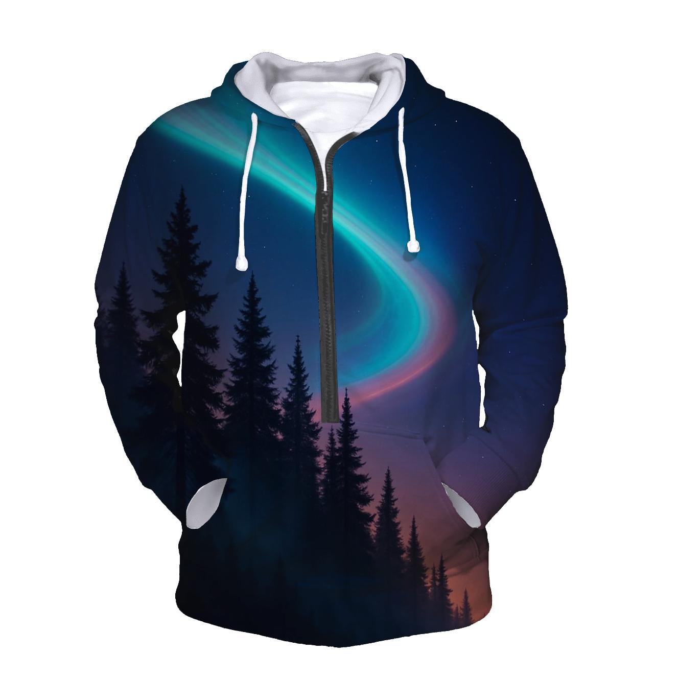 Aurora Dusk Over Pines hoodie styles
