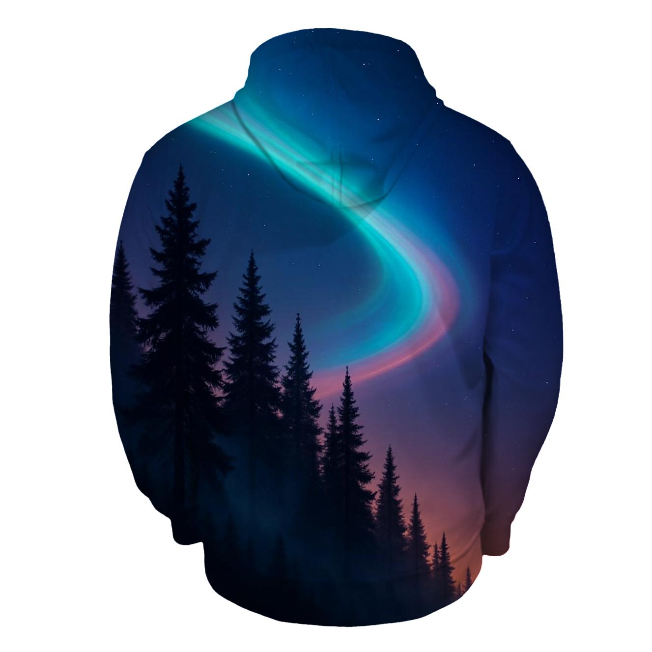 Aurora Dusk Over Pines hoodie styles