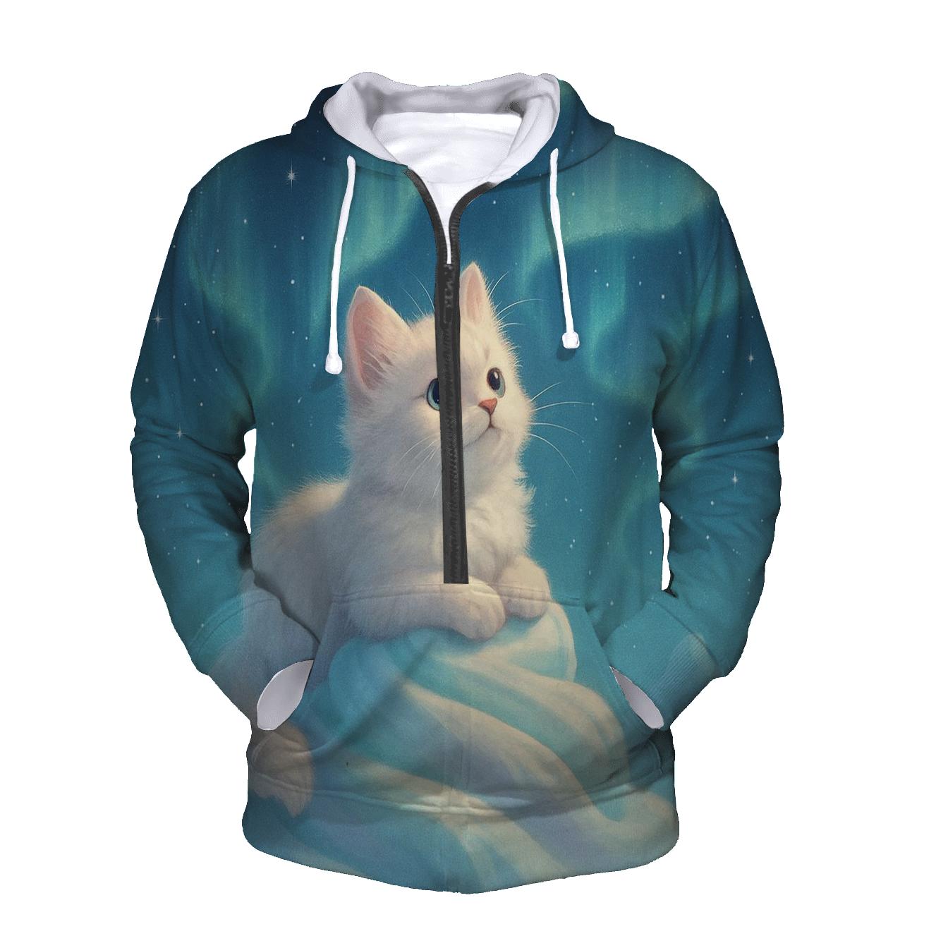 Aurora Ice Cream Dream Cat zip-up hoodies