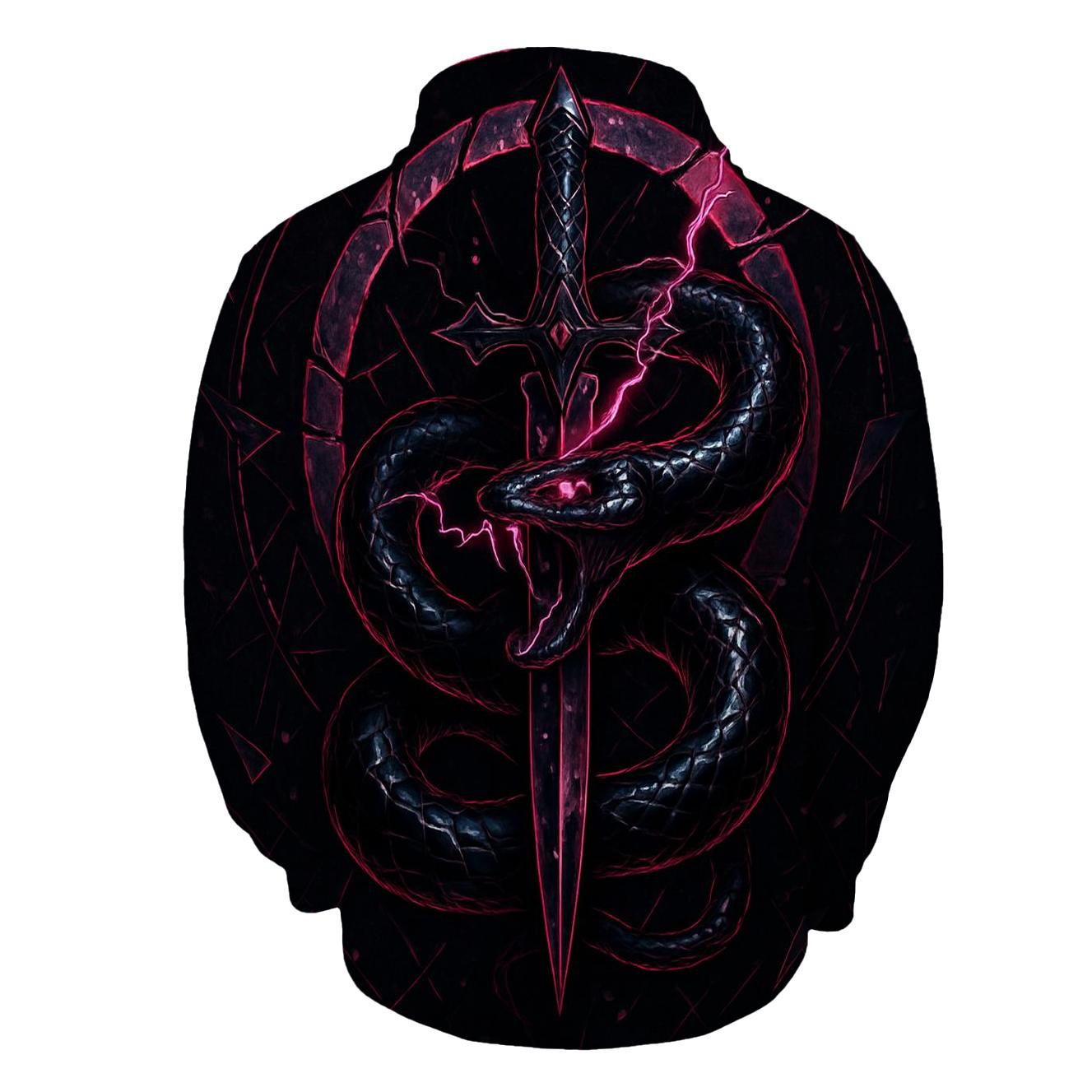 Obsidian Dagger And Serpent Halo premium hoodies