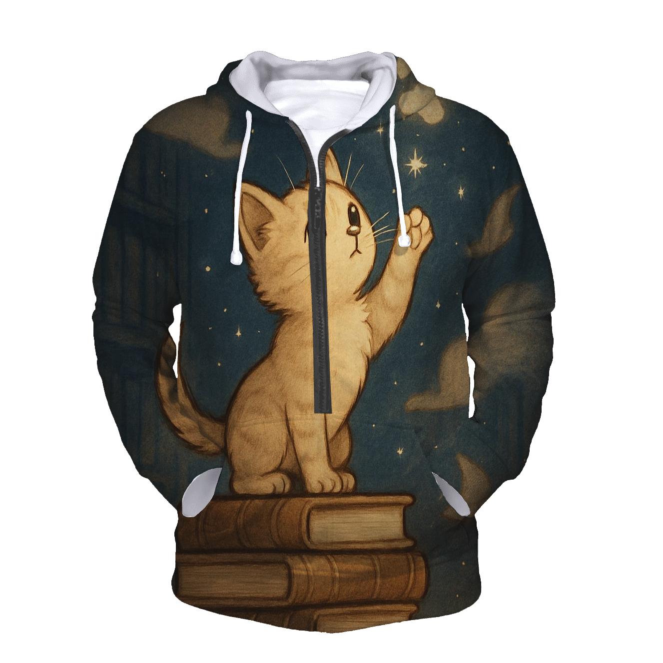 Library Of Floating Cat Constellations premium hoodies