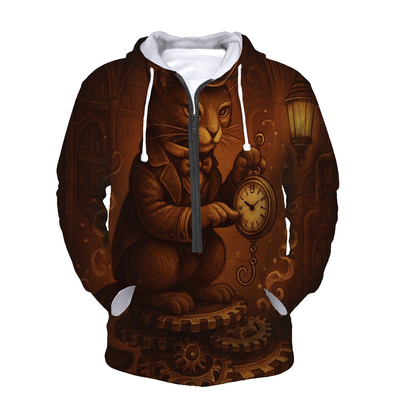 Clockwork Library Curator Cat heavyweight hoodies