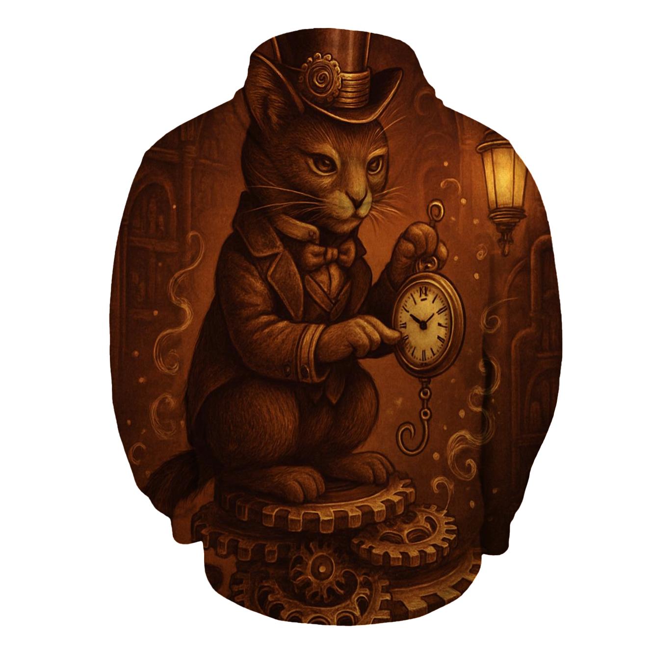 Clockwork Library Curator Cat heavyweight hoodies