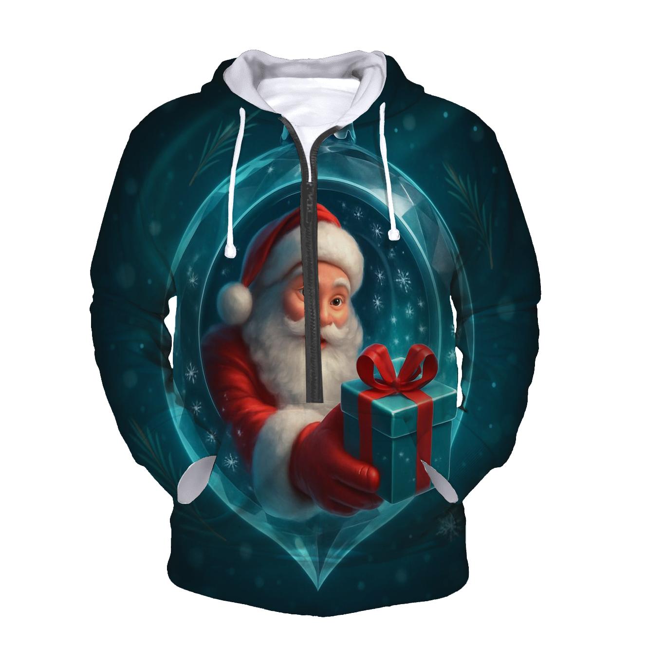 Crystal Ornament Portal Santa printed hoodies