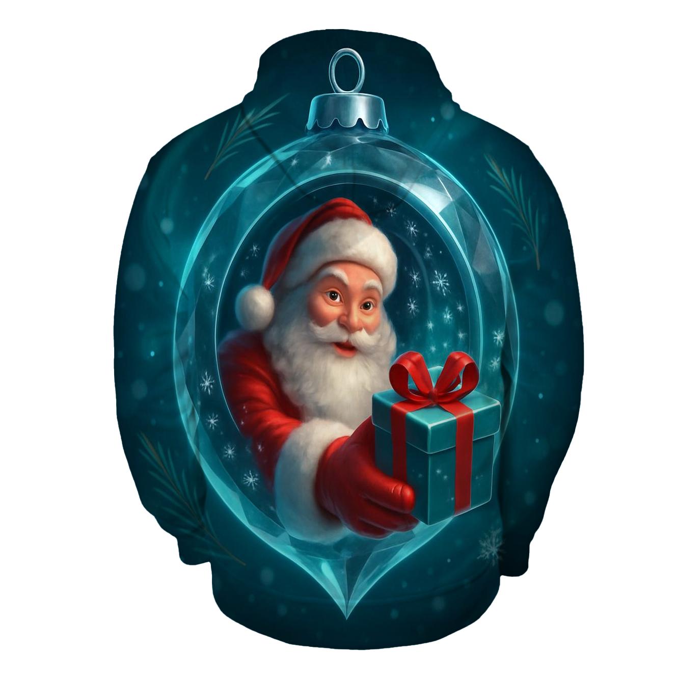 Crystal Ornament Portal Santa printed hoodies