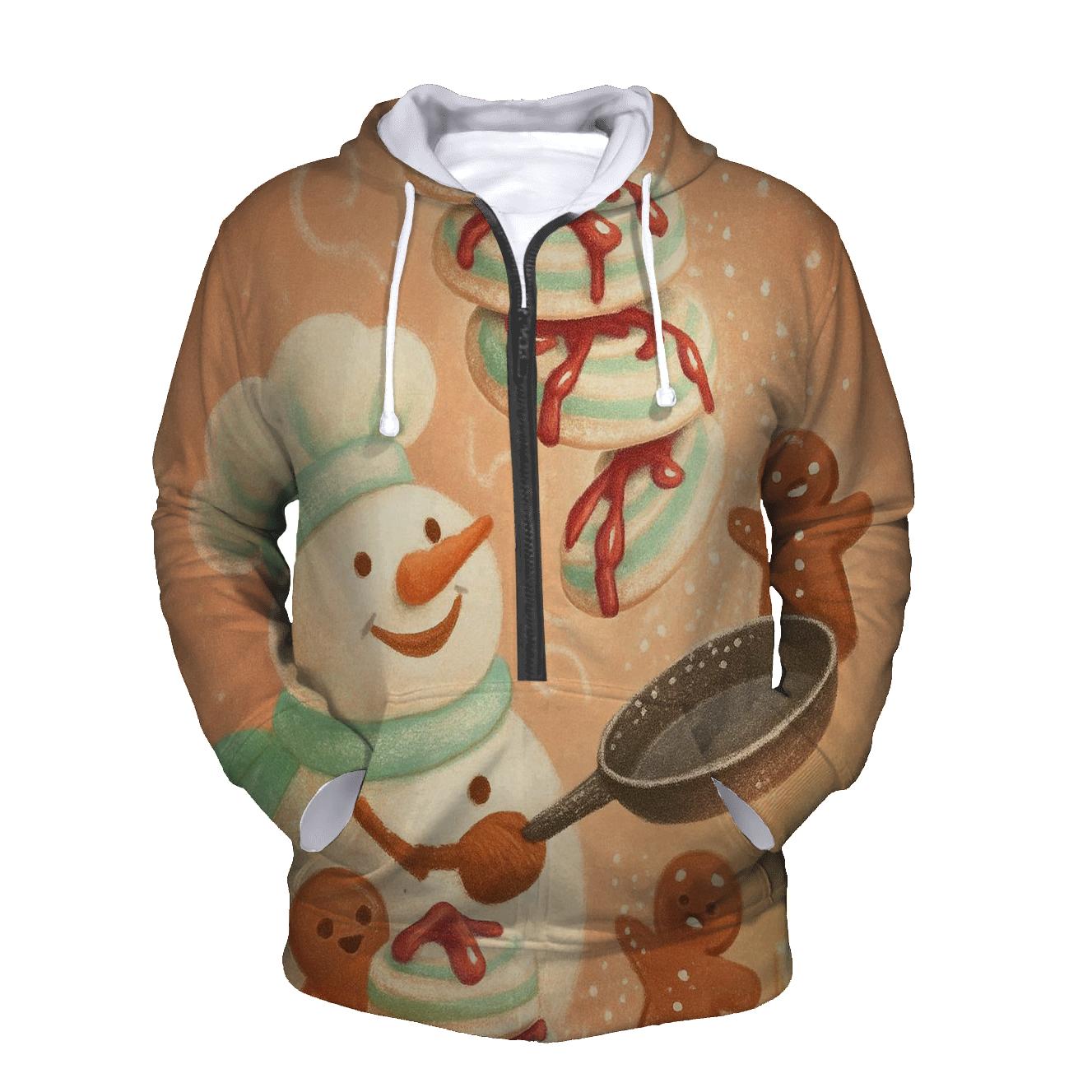 Snowman Chef Tossing Peppermint Pancakes hoodie trends