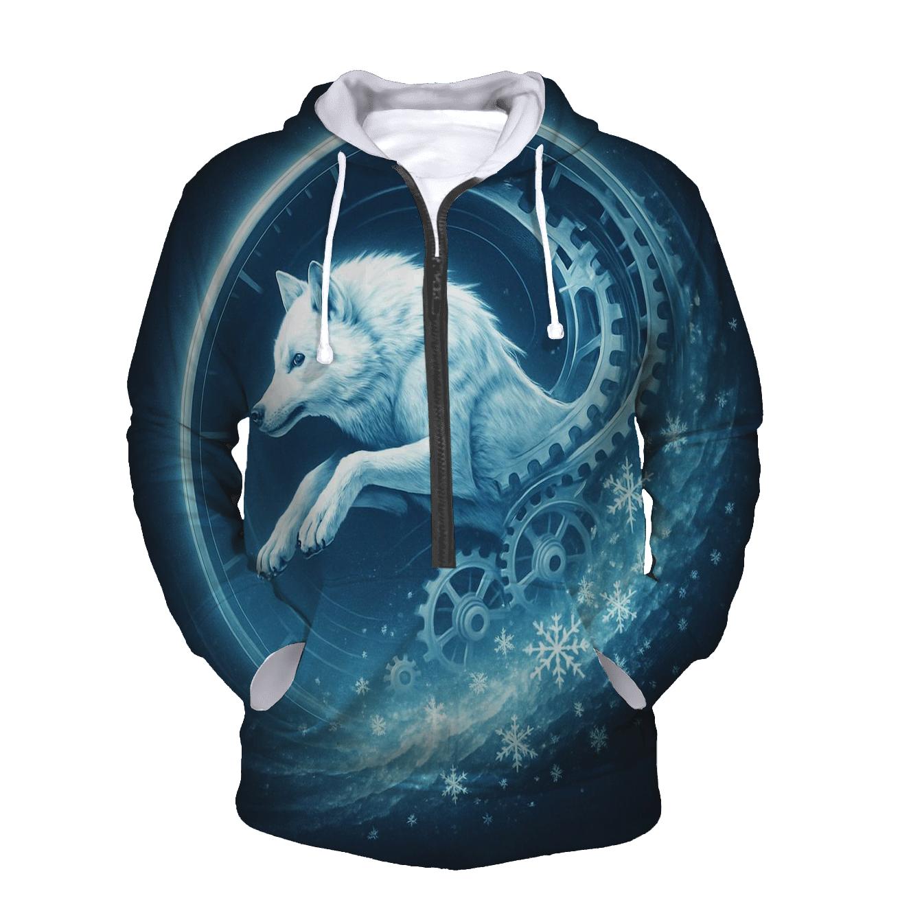 Chrono Spiral Arctic Wolf lightweight hoodies