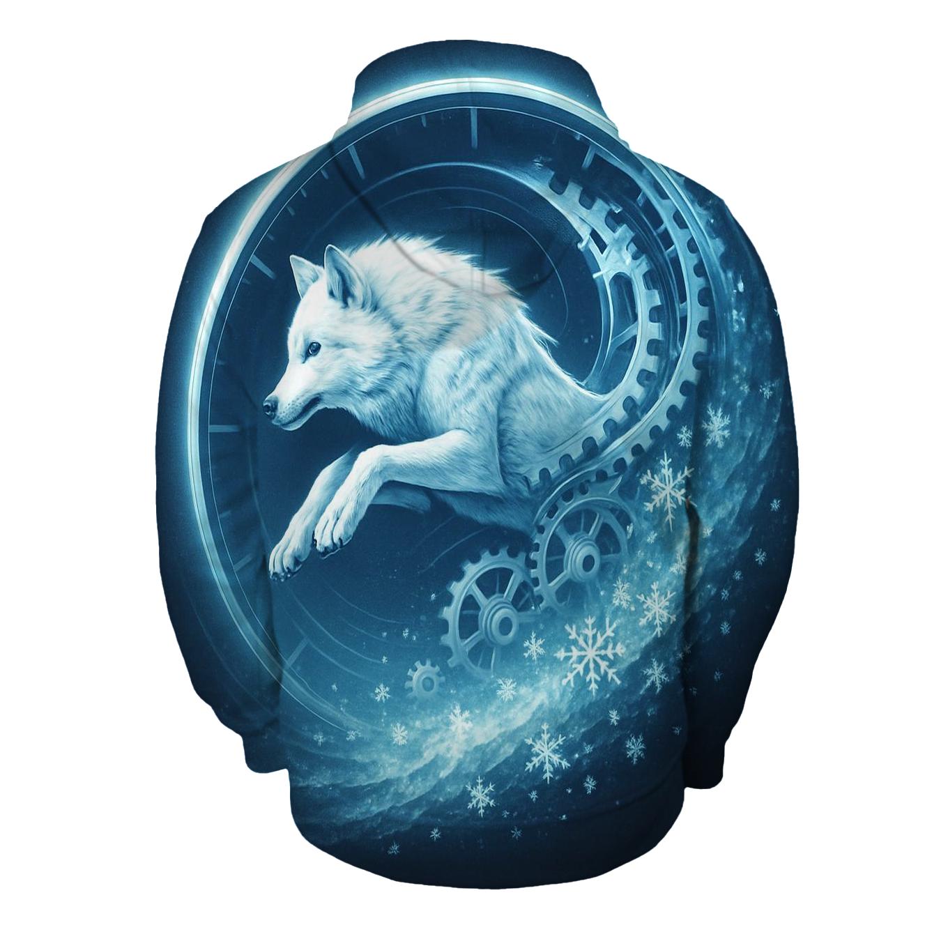 Chrono Spiral Arctic Wolf lightweight hoodies