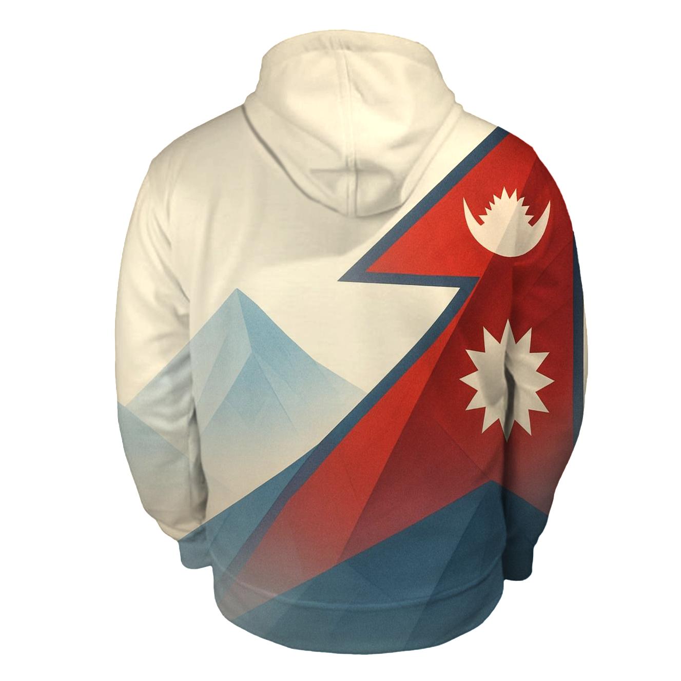 Geometric Peaks Nepal premium hoodies