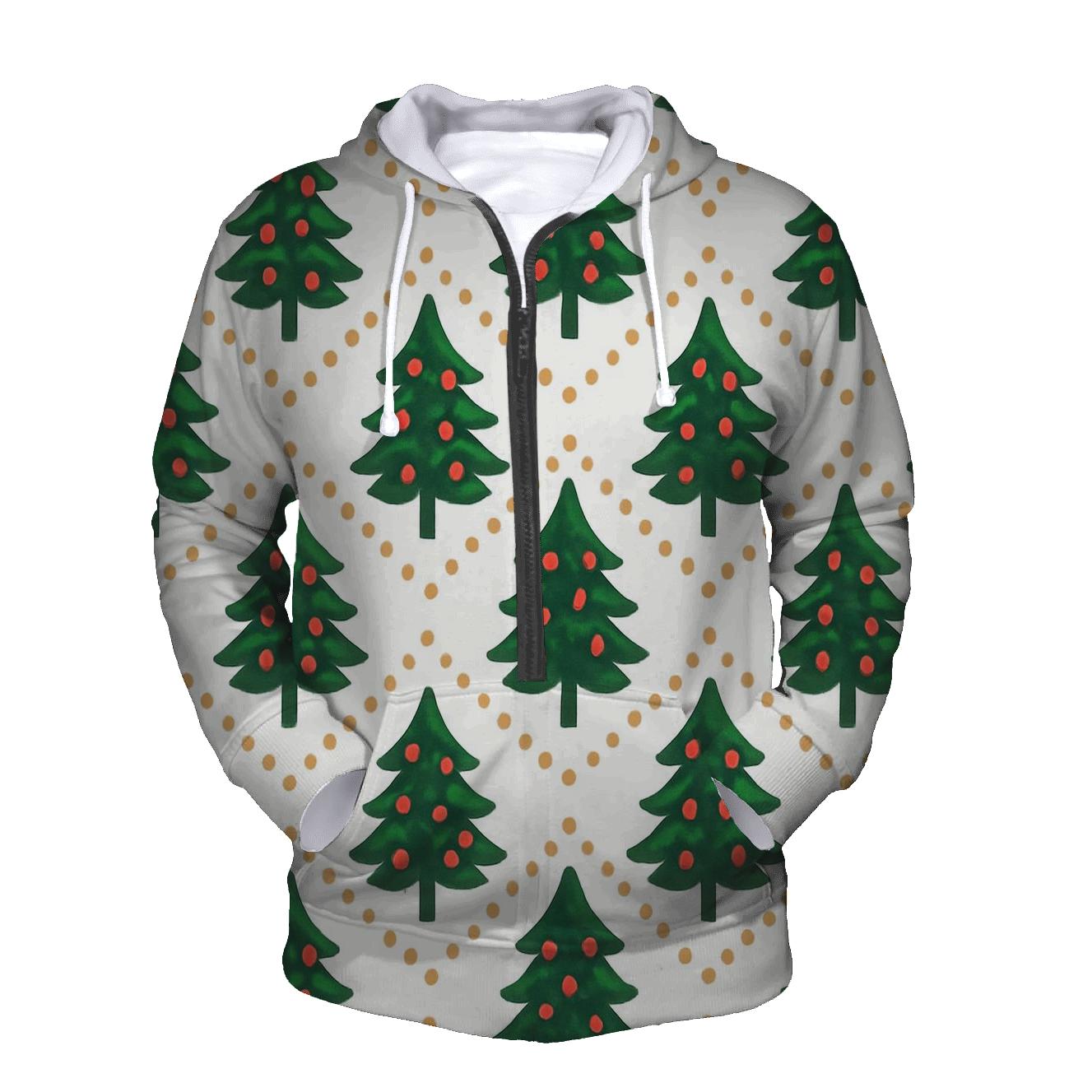 Christmas Tree Chevron Bands On White Background hoodie designs