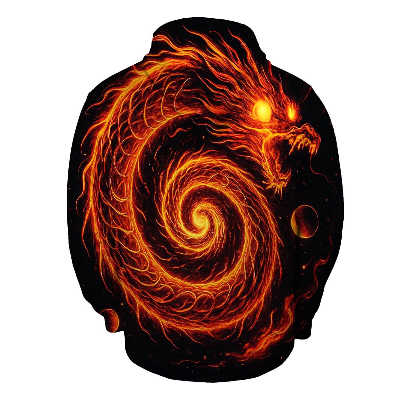 Solar Flare Dragon Spiral heavyweight hoodies