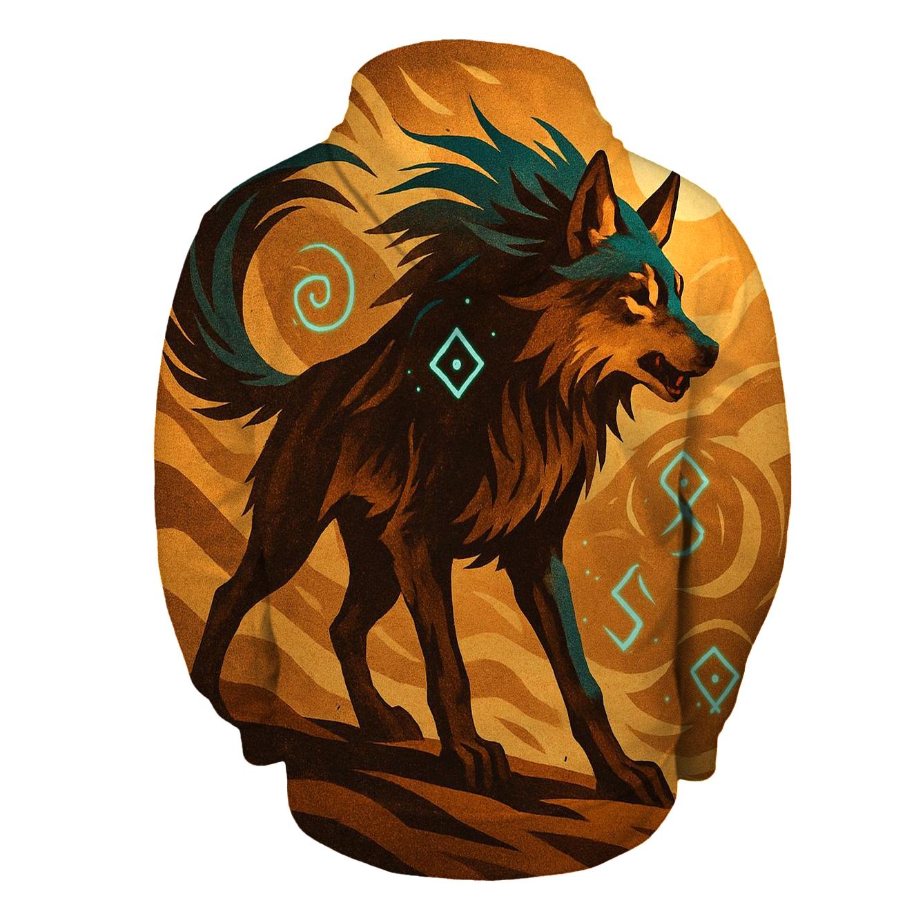 Sandstorm Rune Wolf heavyweight hoodies