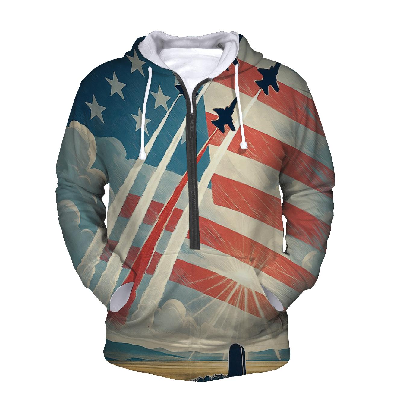 Wings Of Service Over Open Plains premium hoodies