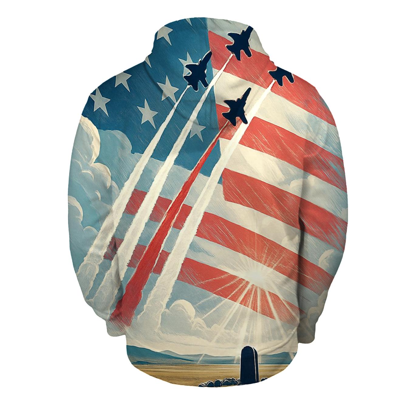 Wings Of Service Over Open Plains premium hoodies
