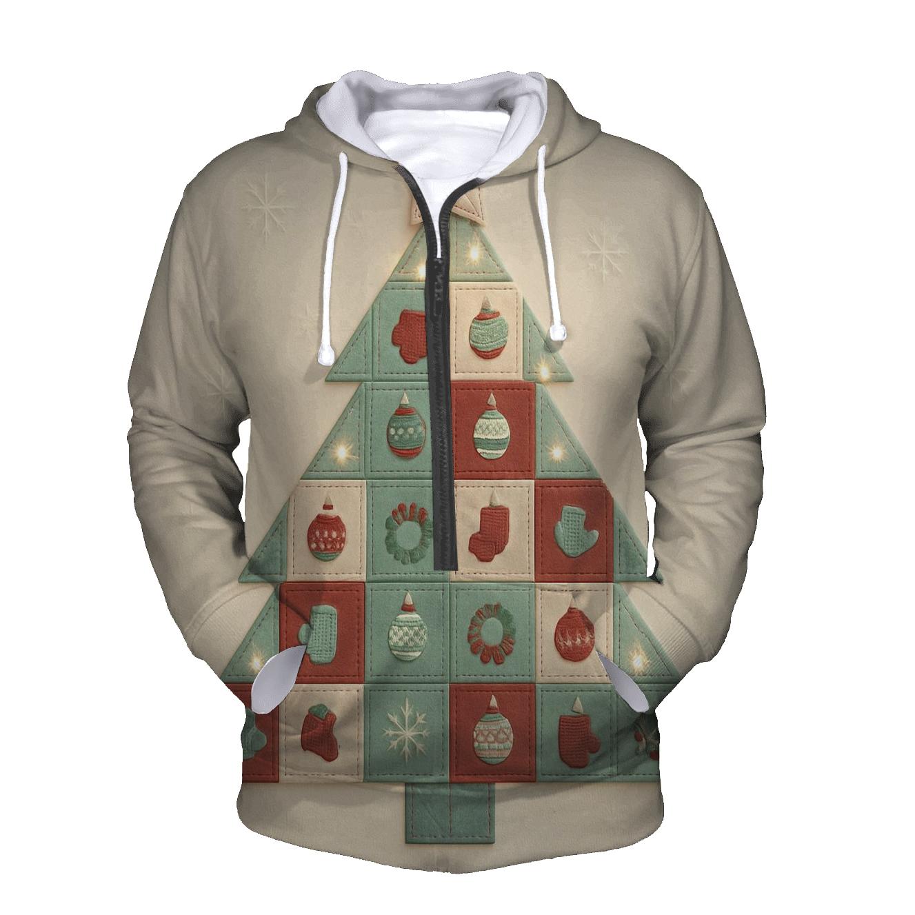 Christmas Tree Made Of Cozy Patchwork Quilts pullover hoodies
