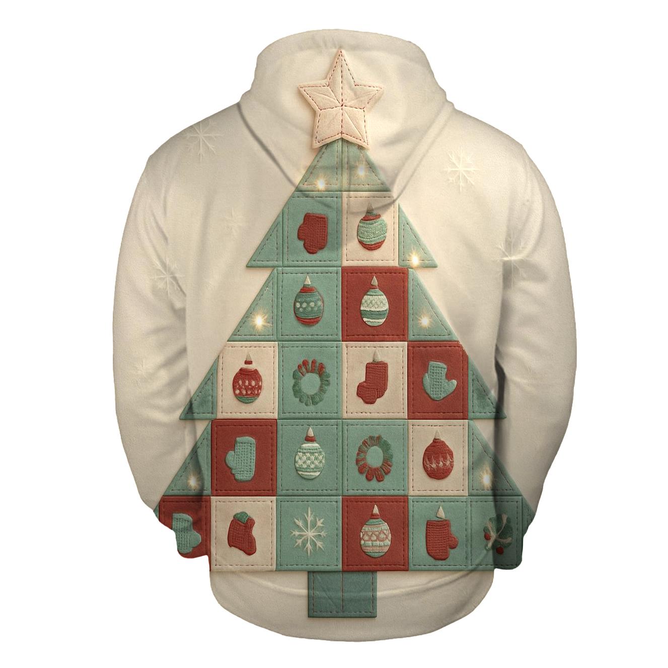 Christmas Tree Made Of Cozy Patchwork Quilts pullover hoodies