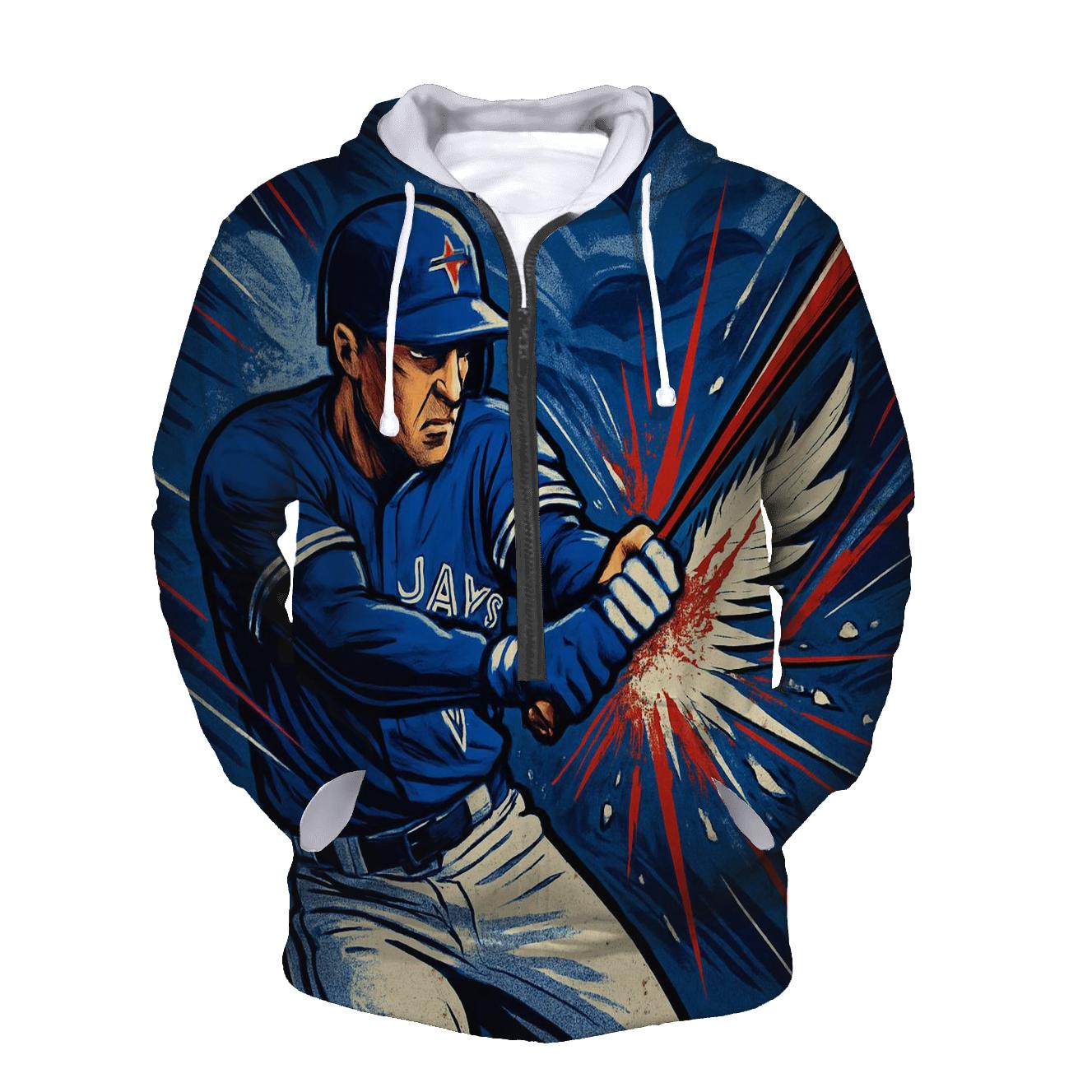 Sky Breaker Blue Jays Slugger embroidered hoodies