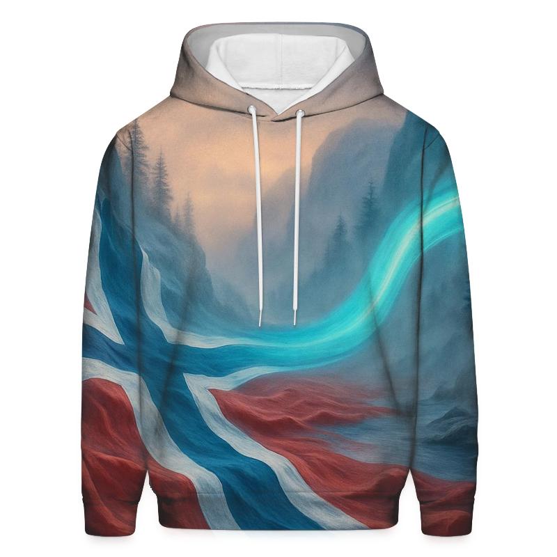 Aurora Fjord Flag Norway hoodies fashion