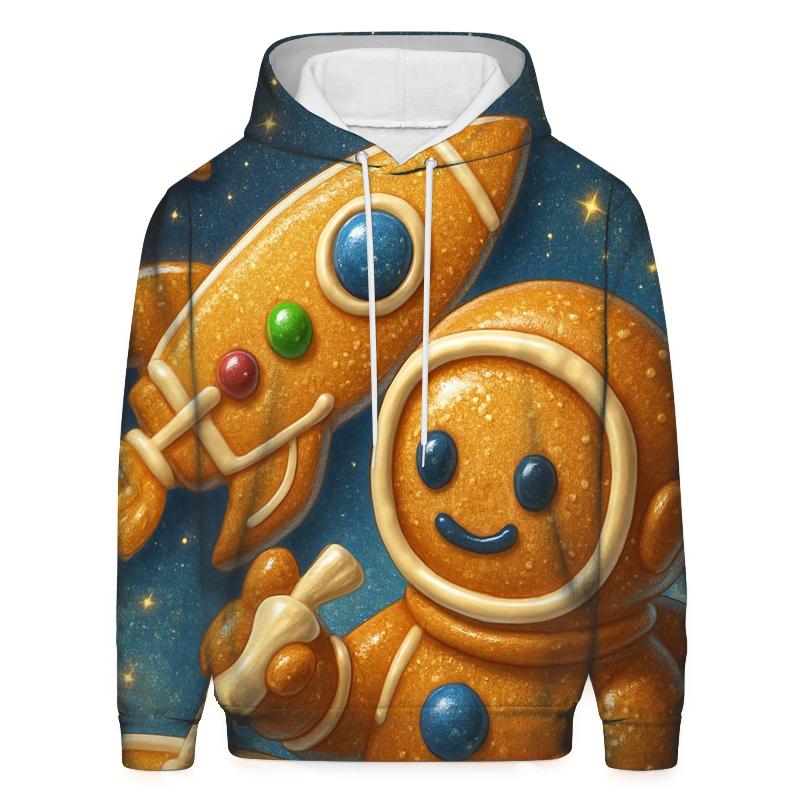 Gingerbread Astronaut Building A Cookie Rocket lightweight hoodies