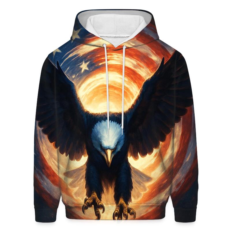 Midnight Eagle Flag Halo pullover hoodies