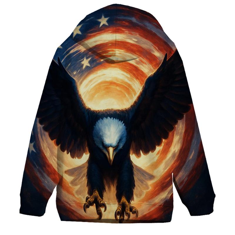 Midnight Eagle Flag Halo pullover hoodies