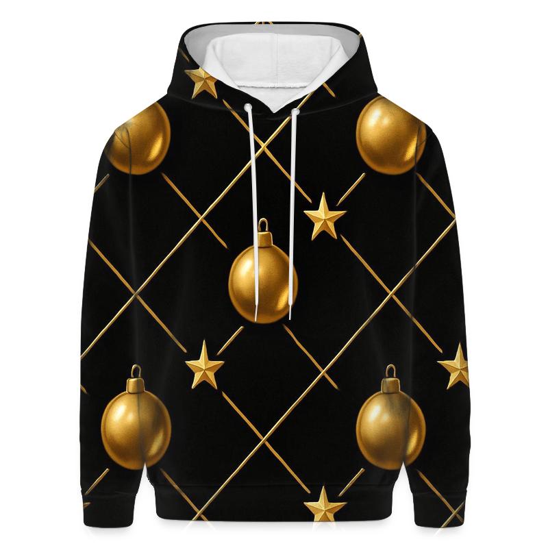 Gold Ornament Lattice On Black Background hoodie styles