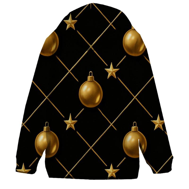 Gold Ornament Lattice On Black Background hoodie styles