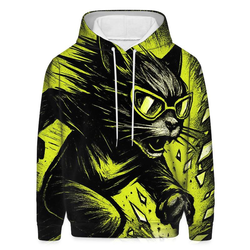 Shattered Glass Street Racer Cat custom hoodies