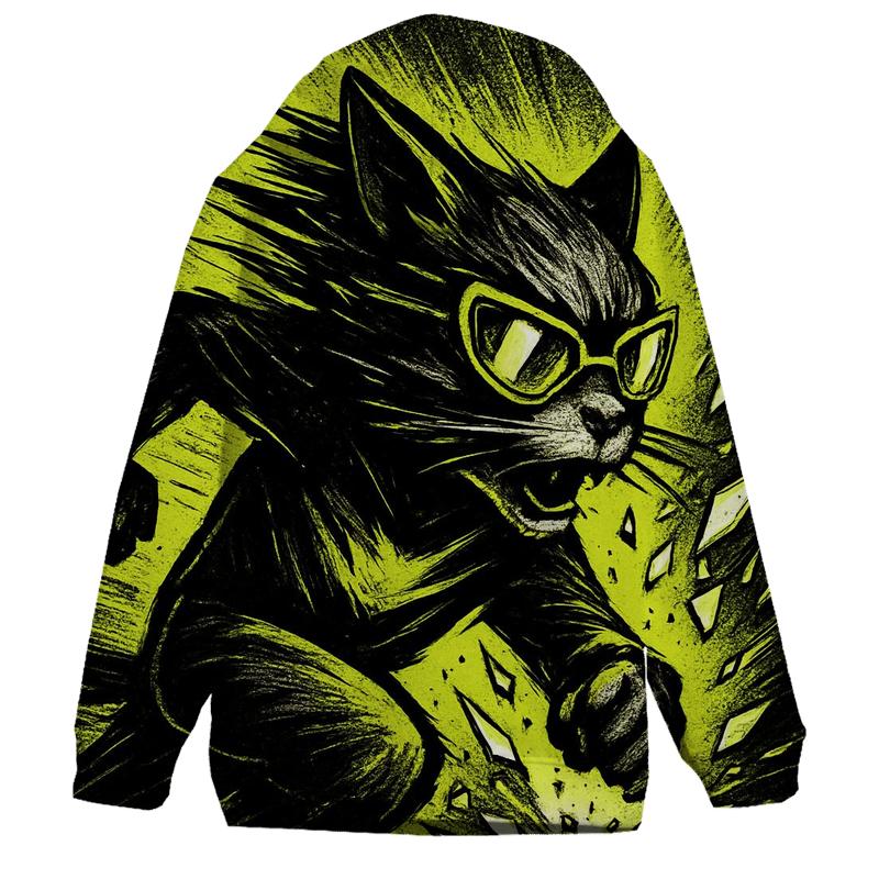 Shattered Glass Street Racer Cat custom hoodies