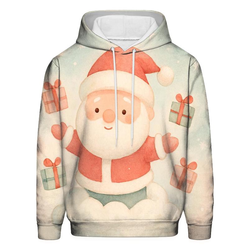 Pastel Candy Cloud Santa pullover hoodies
