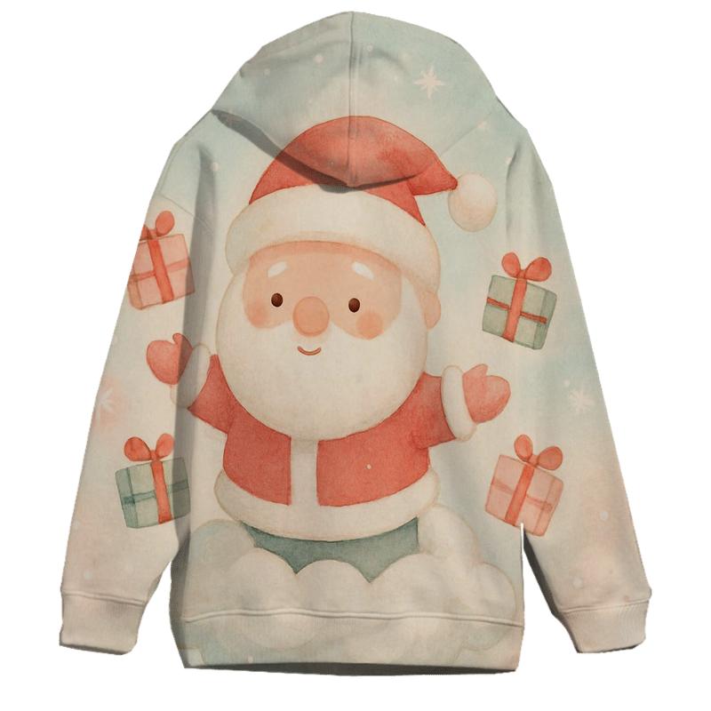 Pastel Candy Cloud Santa pullover hoodies