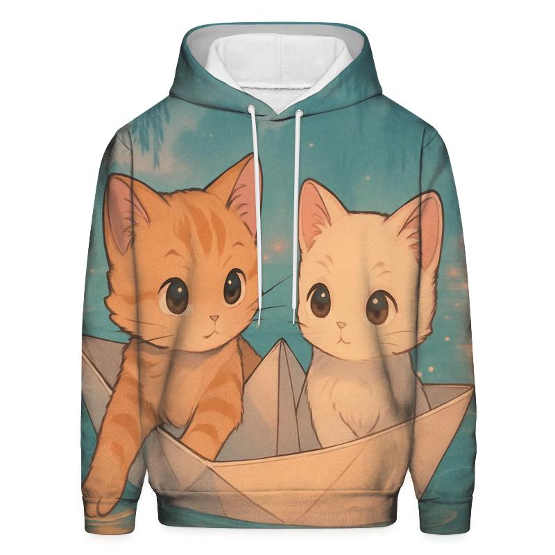 Lantern River Paper Boat Kittens heavyweight hoodies