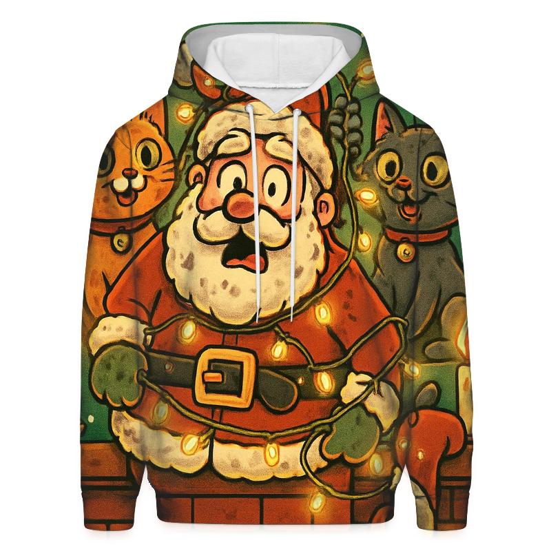 Santa Stuck In Chimney With Mischievous Cats hoodie styles