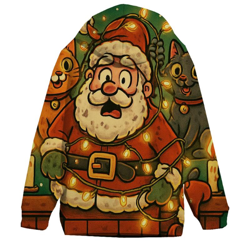 Santa Stuck In Chimney With Mischievous Cats hoodie styles