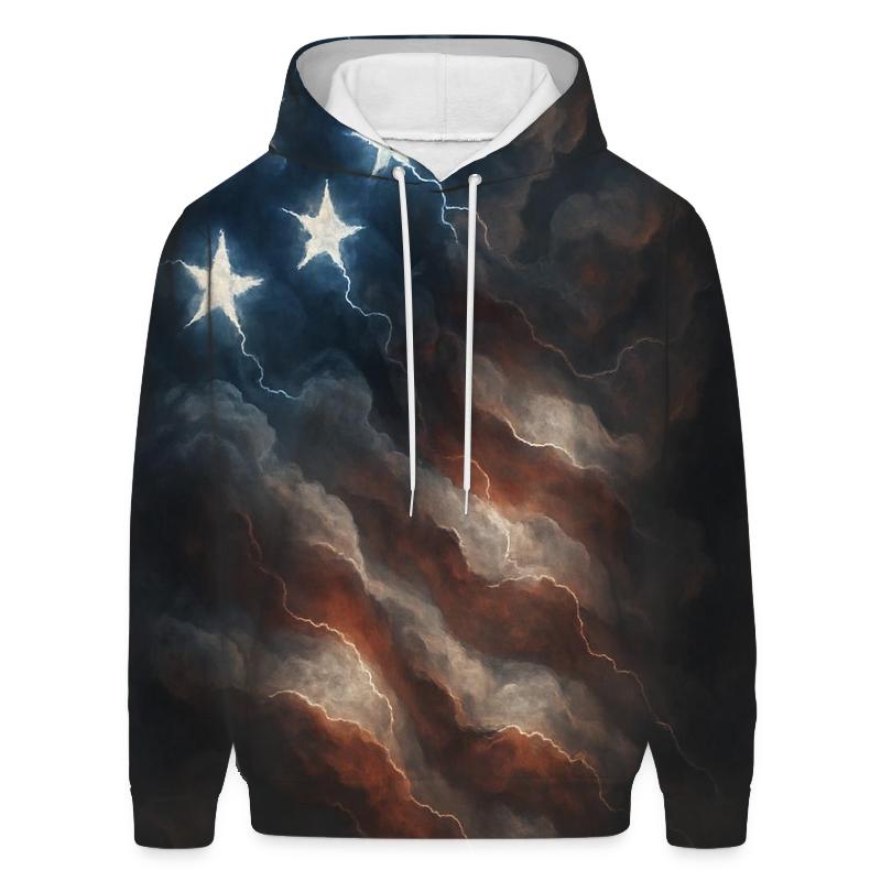 Stormfront Stripes Lightning Flag designer hoodies