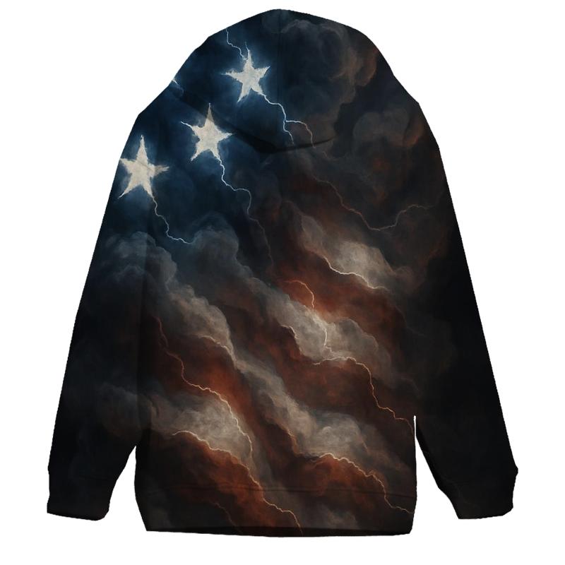 Stormfront Stripes Lightning Flag designer hoodies