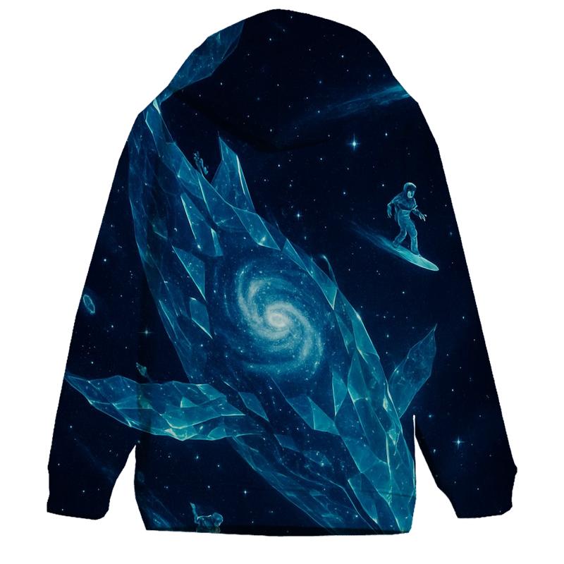 Crystalline Nebula Whale Dive embroidered hoodies