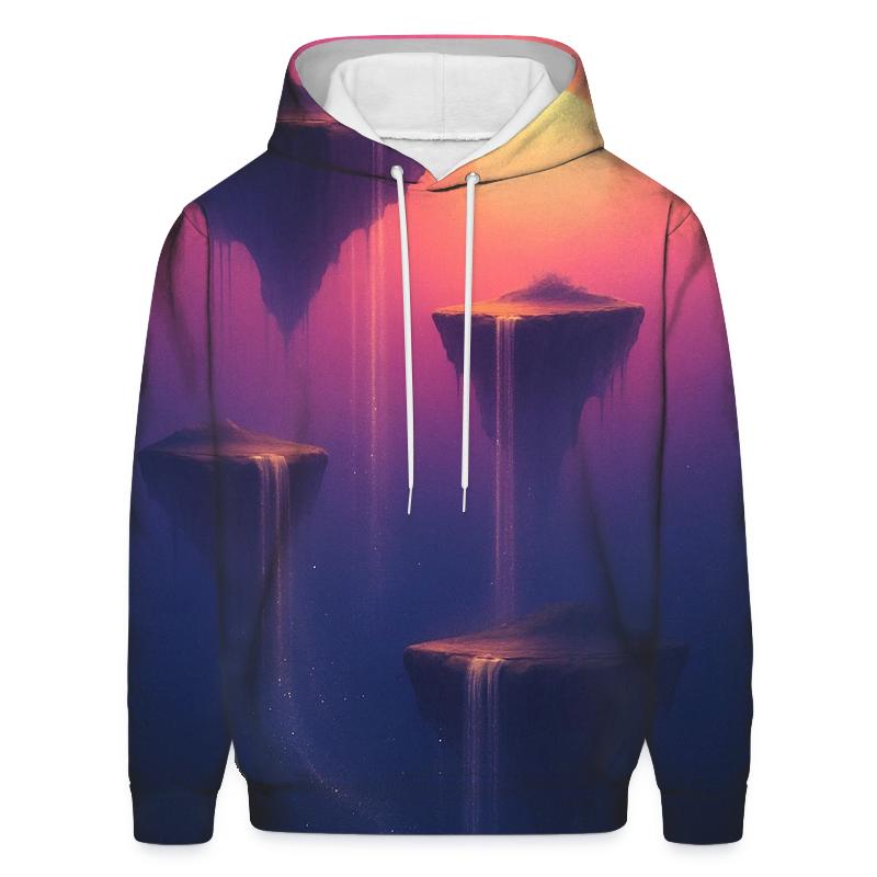 Floating Isles Sundown Cascade printed hoodies