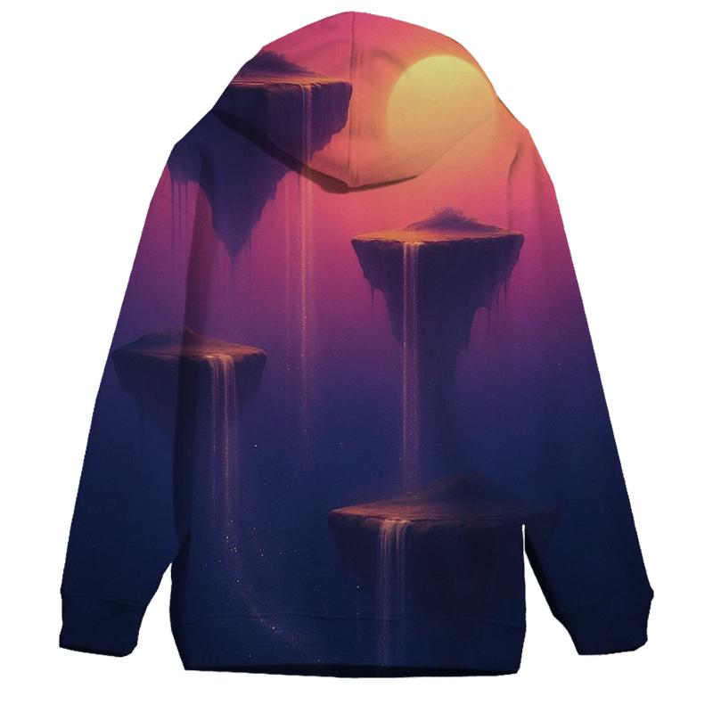Floating Isles Sundown Cascade printed hoodies