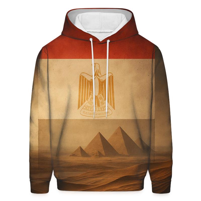 Double Exposure Pyramids Egypt graphic hoodies