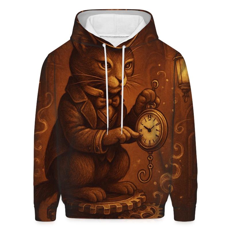 Clockwork Library Curator Cat premium hoodies