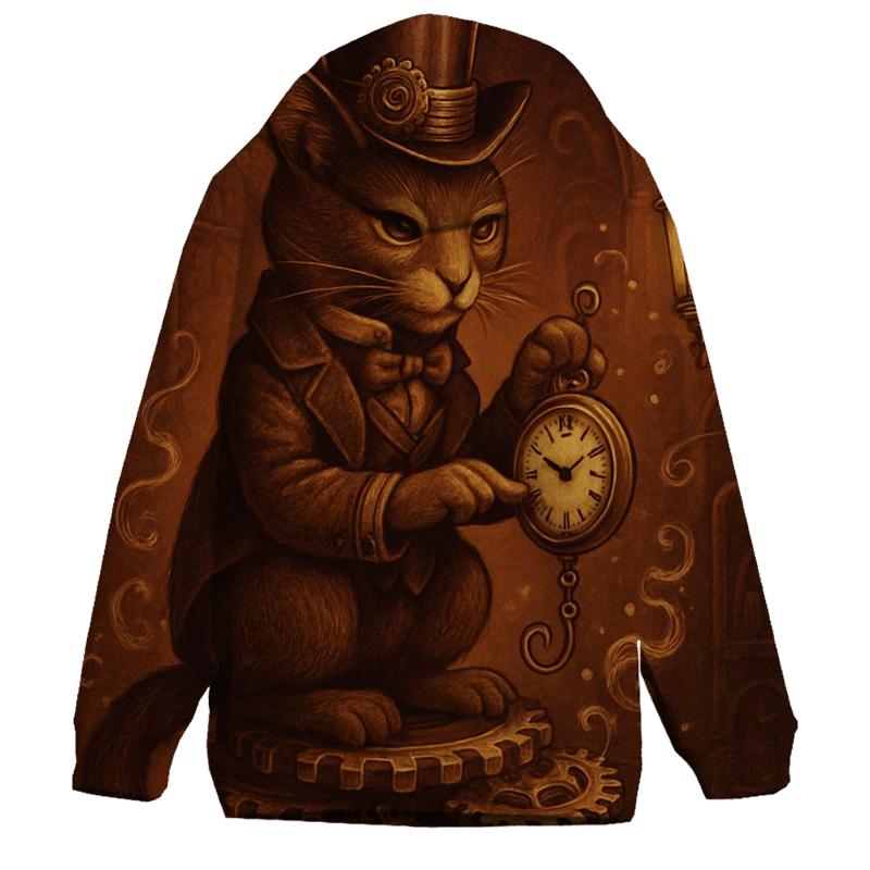 Clockwork Library Curator Cat premium hoodies